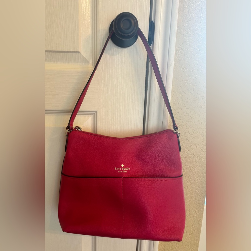 Vibrant Red Kate Spade Leather Bailey Shoulder Bag
